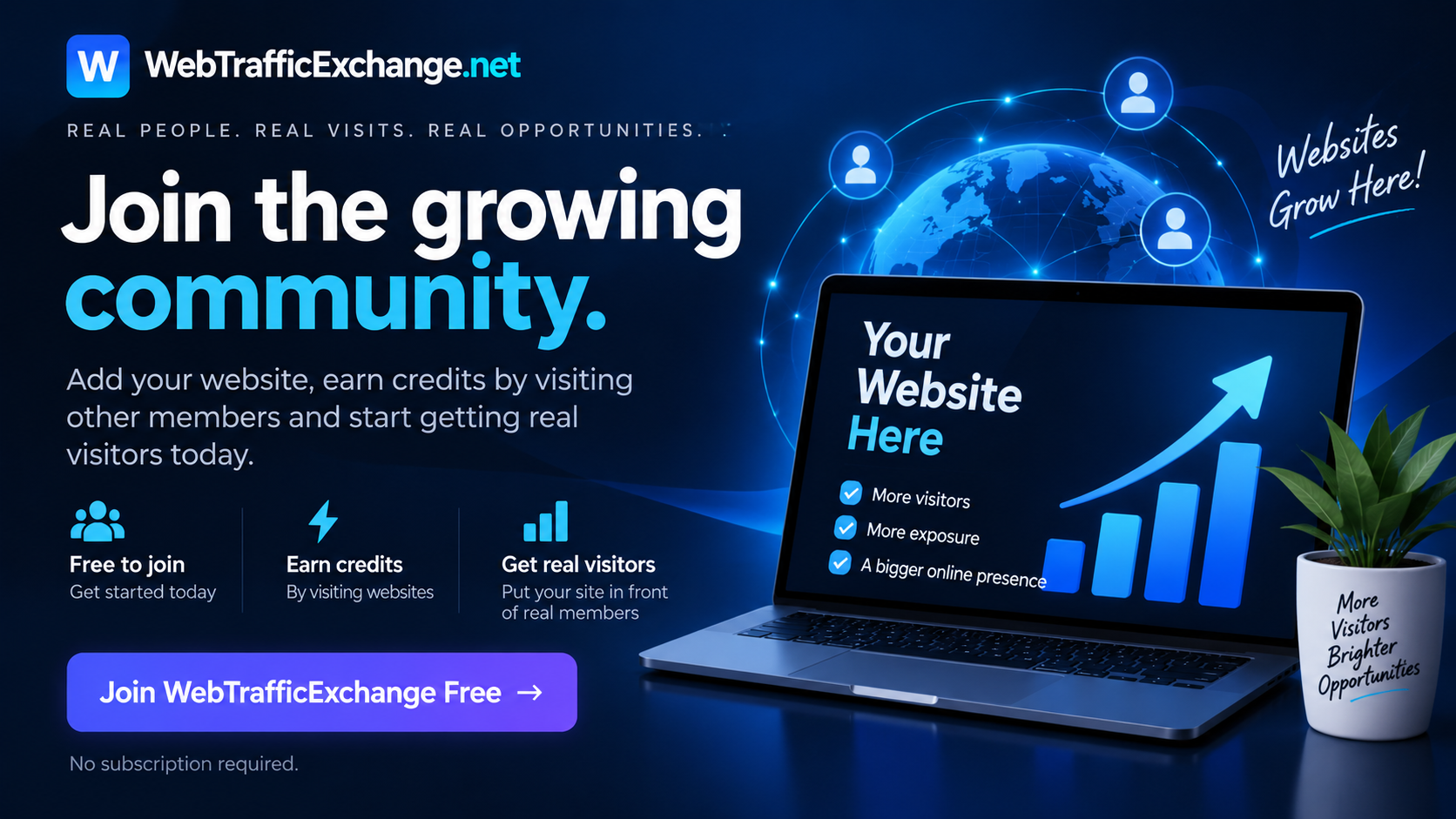 Join the growing WebTrafficExchange community
