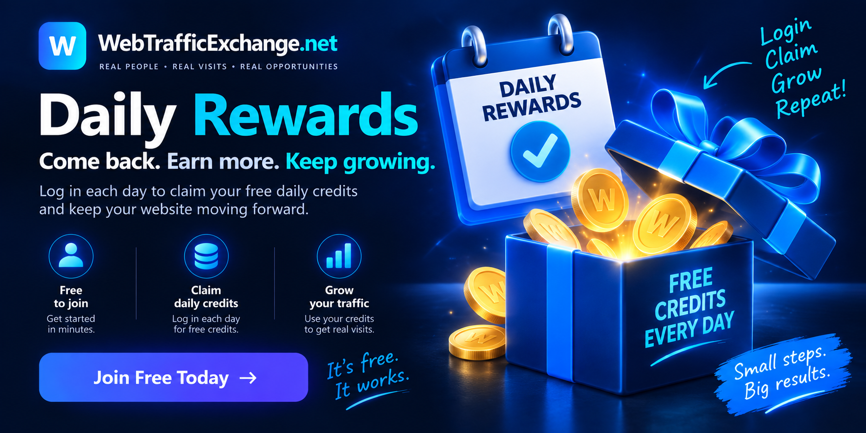 Promote your website to real WebTrafficExchange members